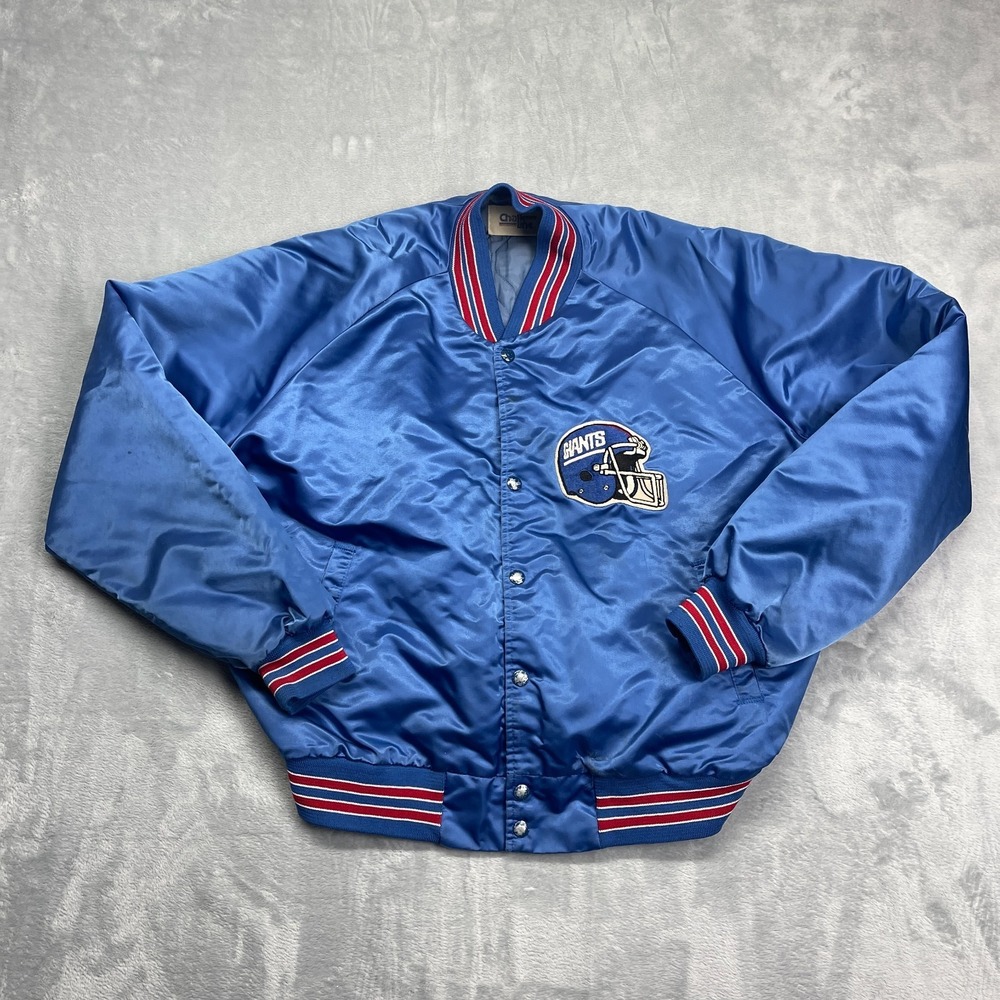 New York Giants Varsity‎ Jacket Mens XL Blue Chalk Line NFL Football Sports Logo